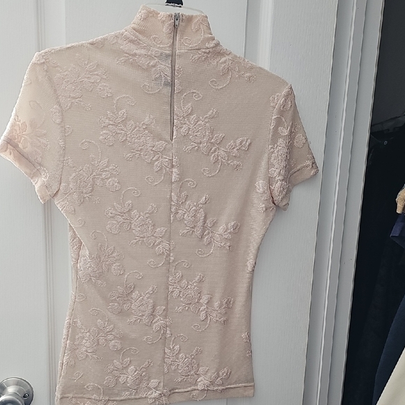 Celine Blush Pink Lace Blouse - Picture 3 of 3